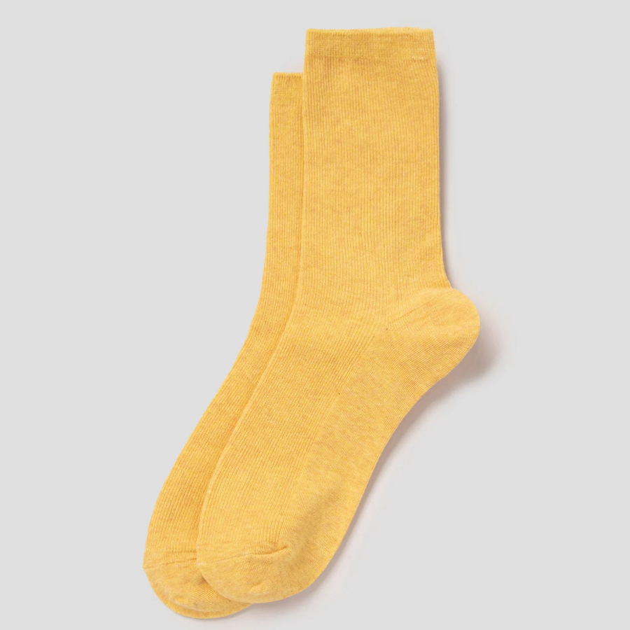8 seconds Melange Ribbed Socks — Yellow
