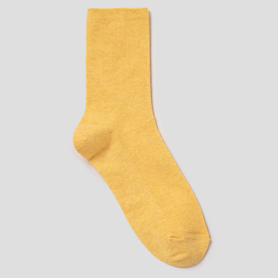 8 seconds Melange Ribbed Socks — Yellow