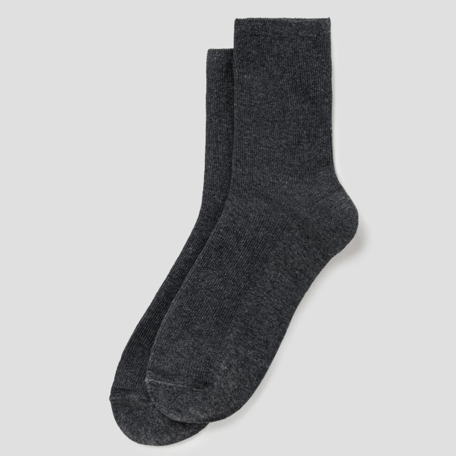 8 seconds Melange Ribbed Socks — Ash