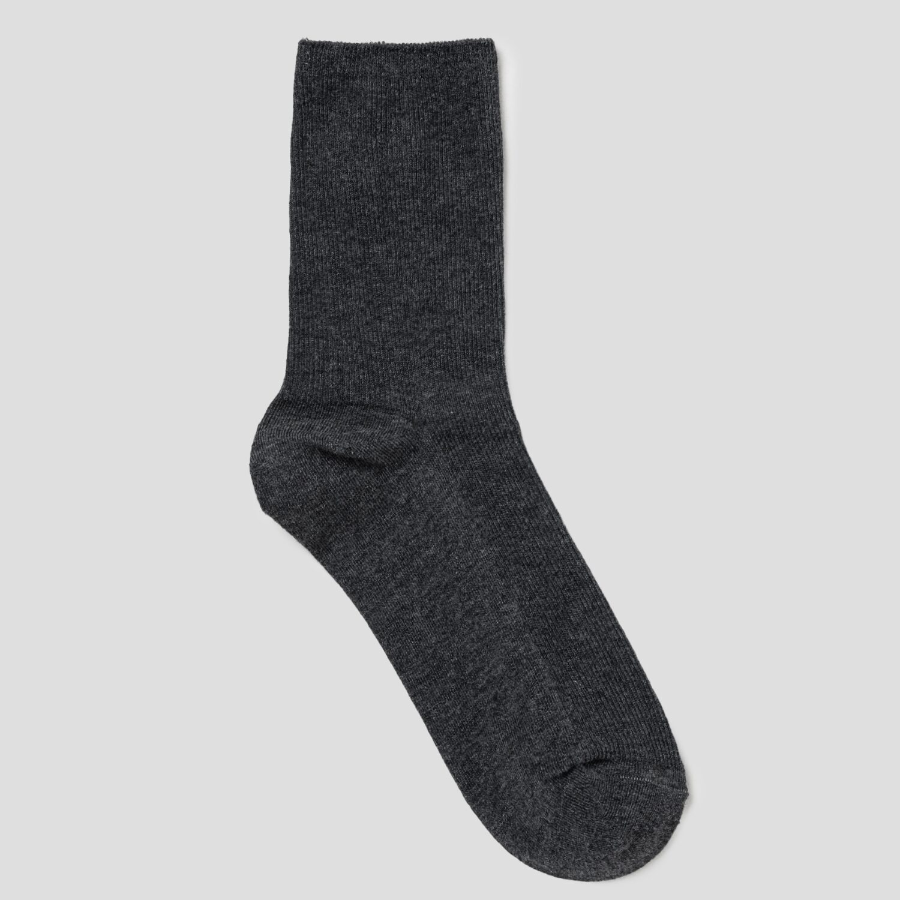 8 seconds Melange Ribbed Socks — Ash