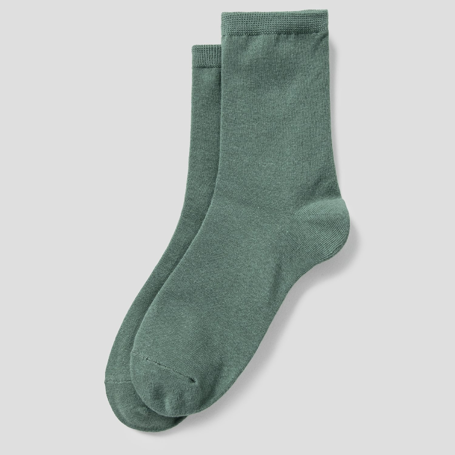 8 seconds Basic Solid Mid-Crew Socks — Khaki