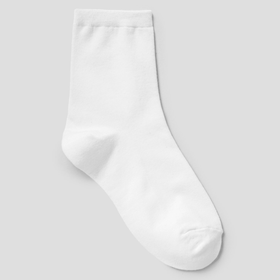 8 seconds Solid Mid-Crew Socks — White