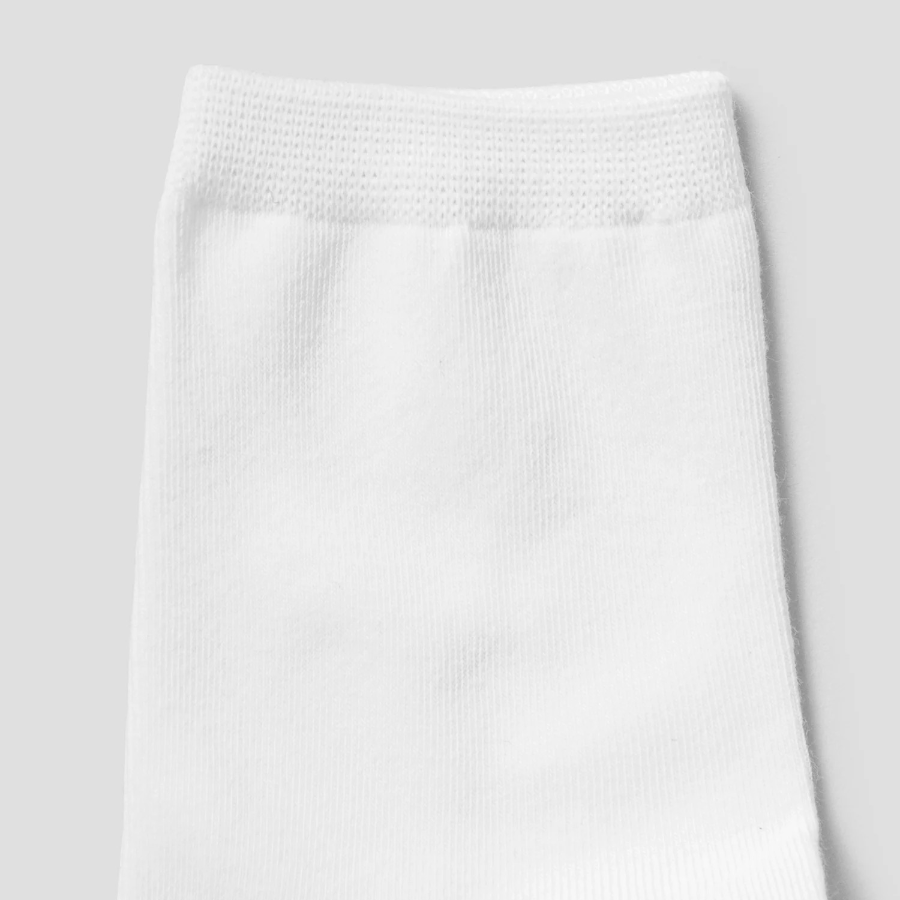 8 seconds Solid Mid-Crew Socks — White