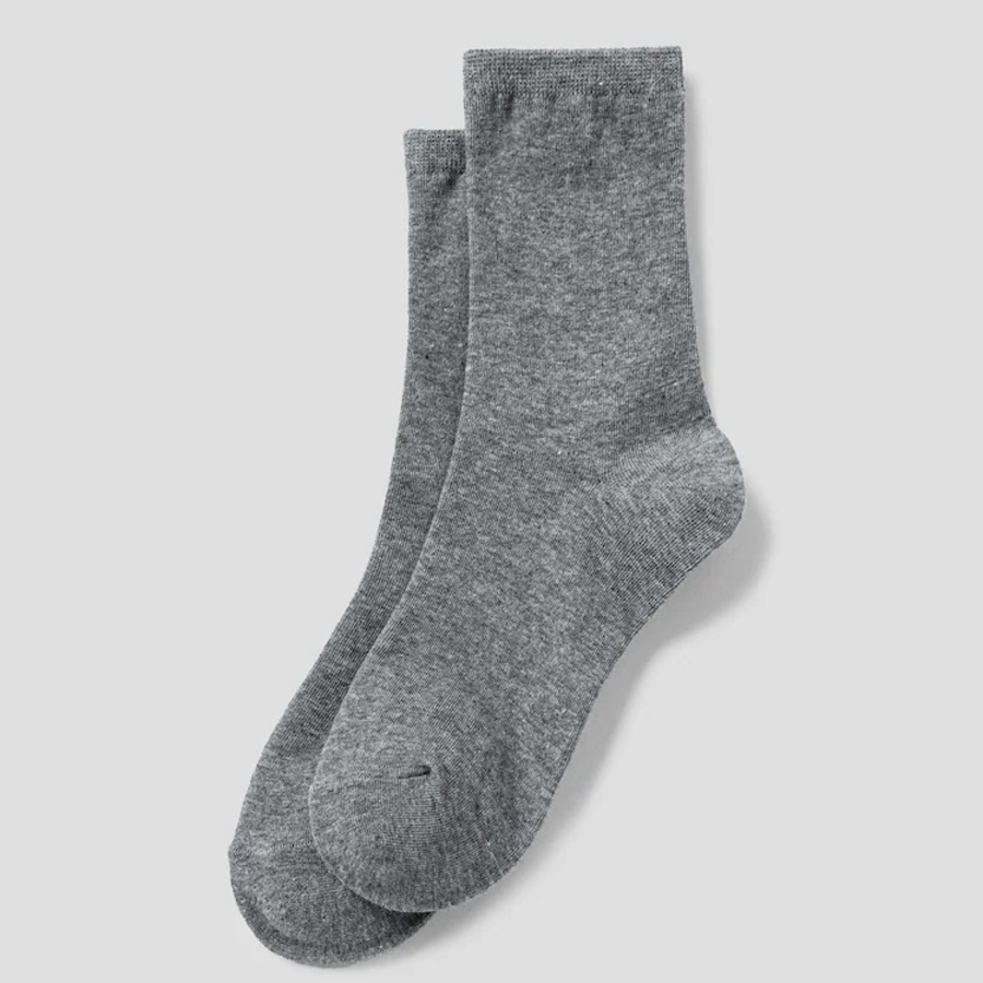 8 seconds Basic Solid Mid-Crew Socks — Grey
