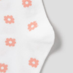 8 seconds Flower Jacquard Socks — White