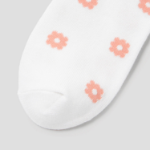 8 seconds Flower Jacquard Socks — White