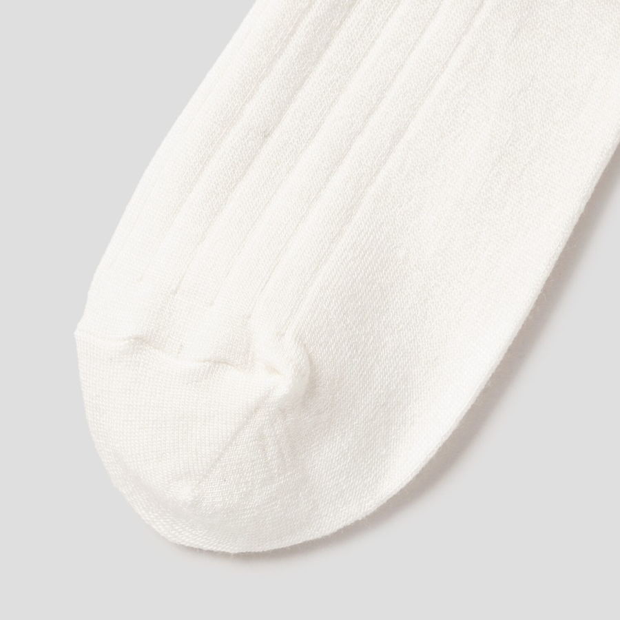 8 seconds Wool Blend Wide Ribbed Socks — Ivory