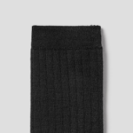 8 seconds Wool Blend Wide Ribbed Socks — Black