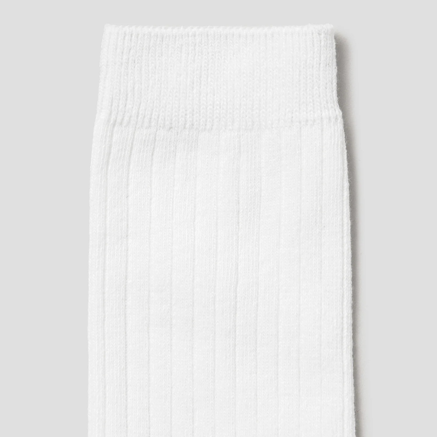 8 seconds Simple Ribbed Socks — Ivory