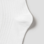 8 seconds Simple Ribbed Socks — Ivory