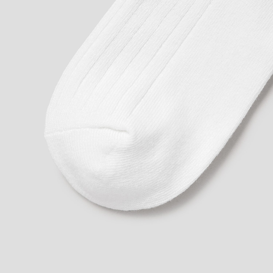 8 seconds Simple Ribbed Socks — Ivory