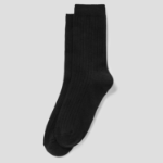 8 seconds Simple Ribbed Socks — Black
