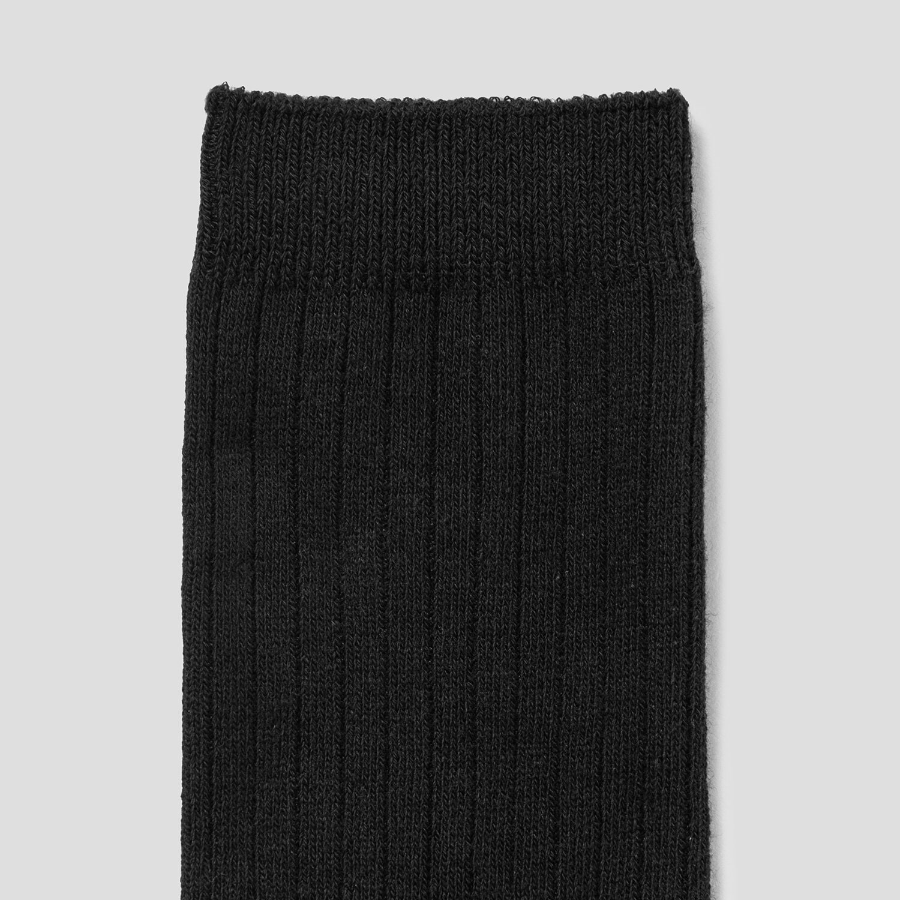 8 seconds Simple Ribbed Socks — Black