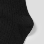 8 seconds Simple Ribbed Socks — Black