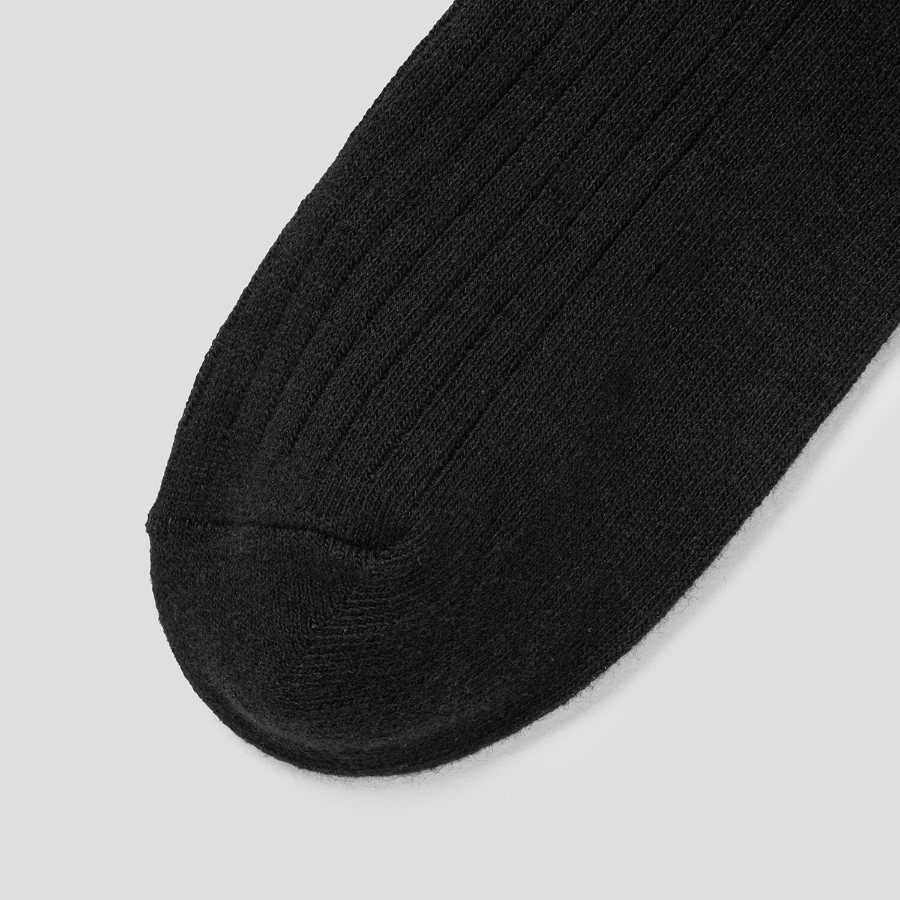 8 seconds Simple Ribbed Socks — Black