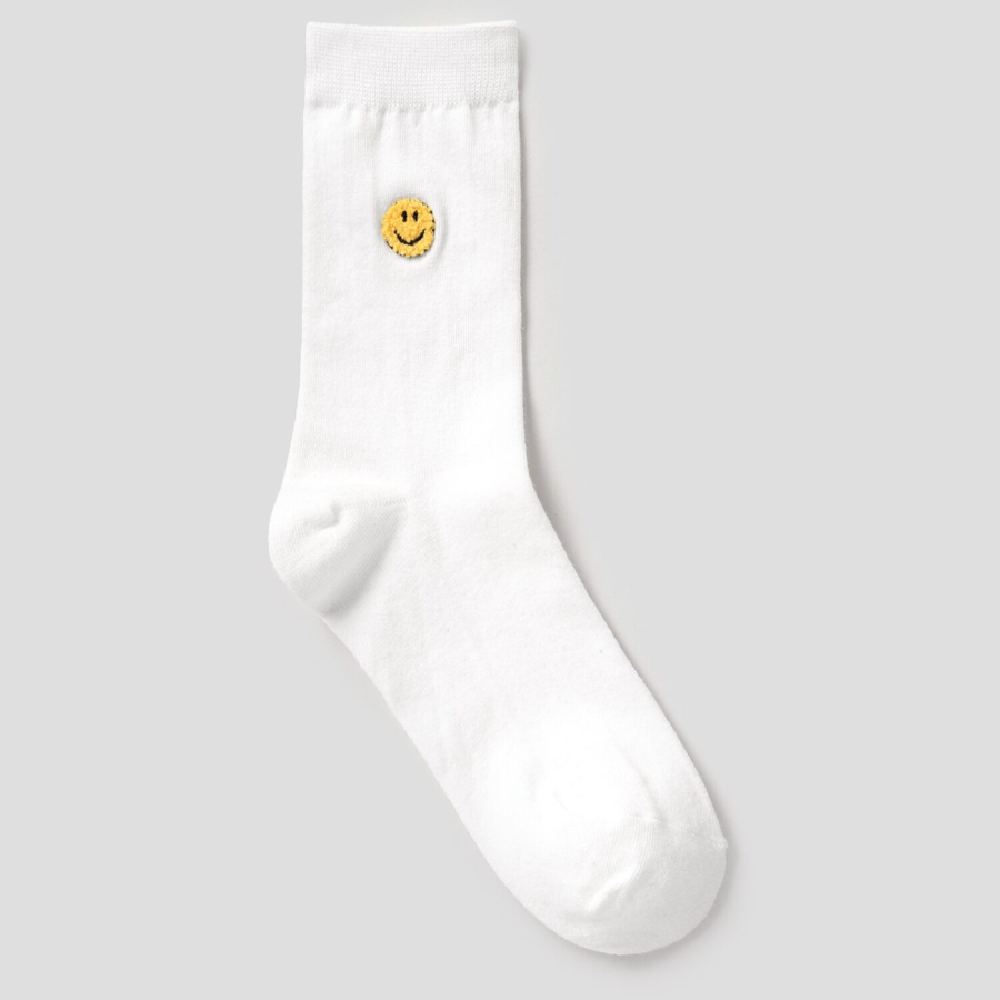 8 seconds Smile Patch Socks — White