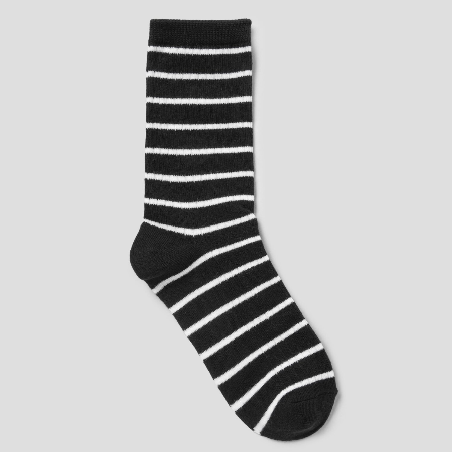 8 seconds Stripe Ribbed Socks — Black