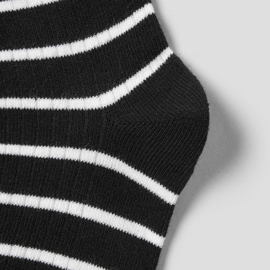 8 seconds Stripe Ribbed Socks — Black