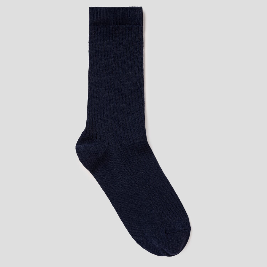 8 seconds Strong Twist Ribbed Socks — Navy