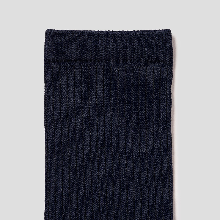 8 seconds Strong Twist Ribbed Socks — Navy