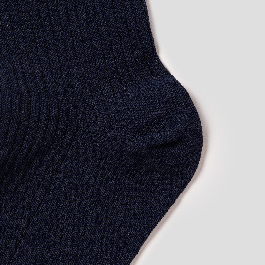 8 seconds Strong Twist Ribbed Socks — Navy
