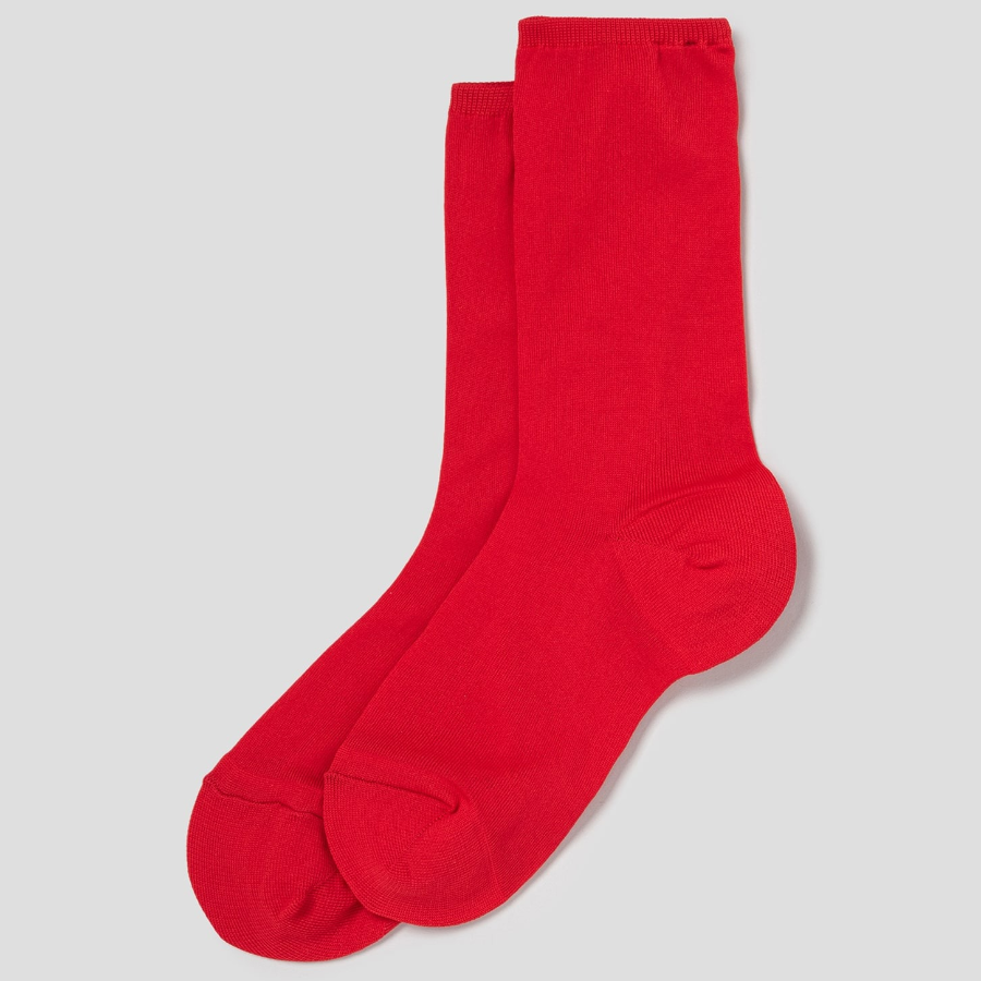 8 seconds Sheer Basic Socks — Red