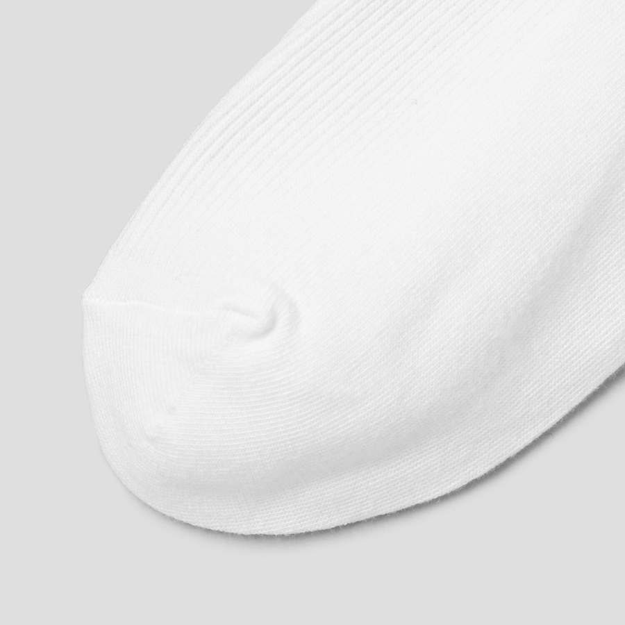 8 seconds Shirred Ankle Fine Ribbed Socks — White