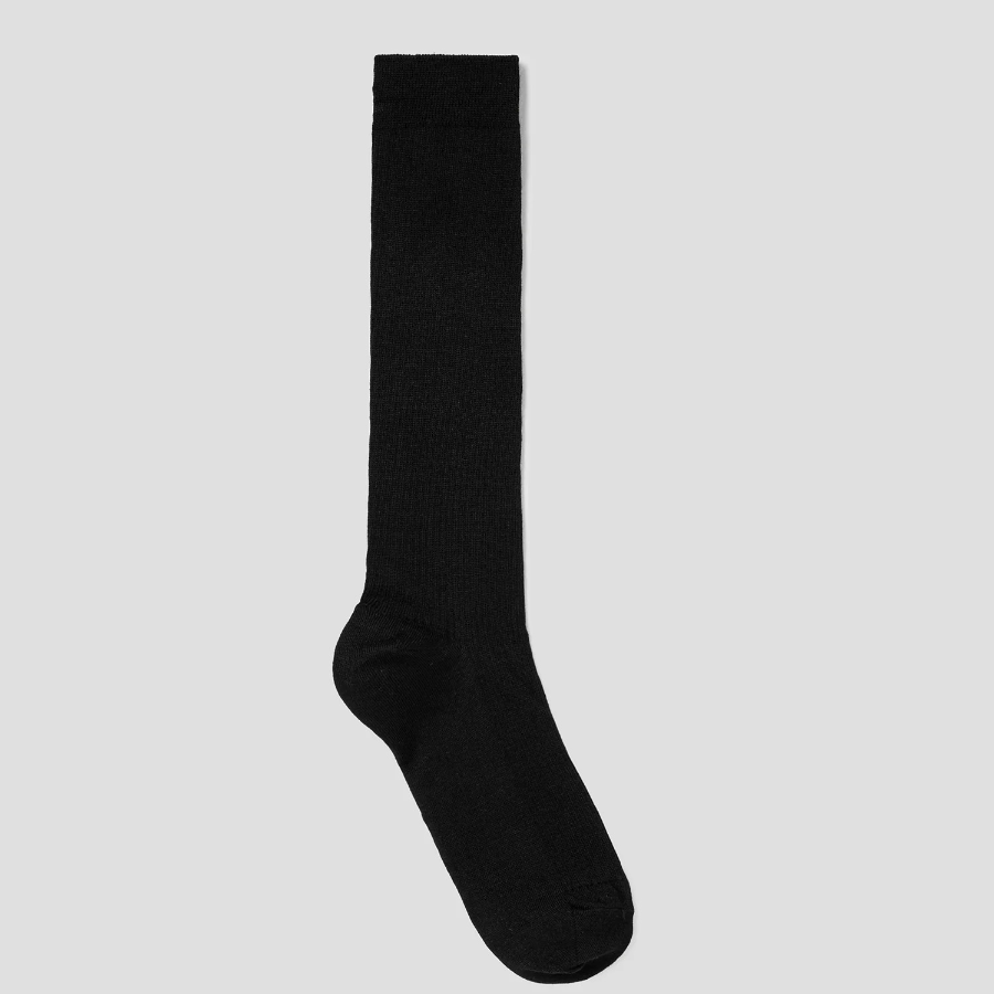 8 seconds Melange Ribbed Long Socks — Black