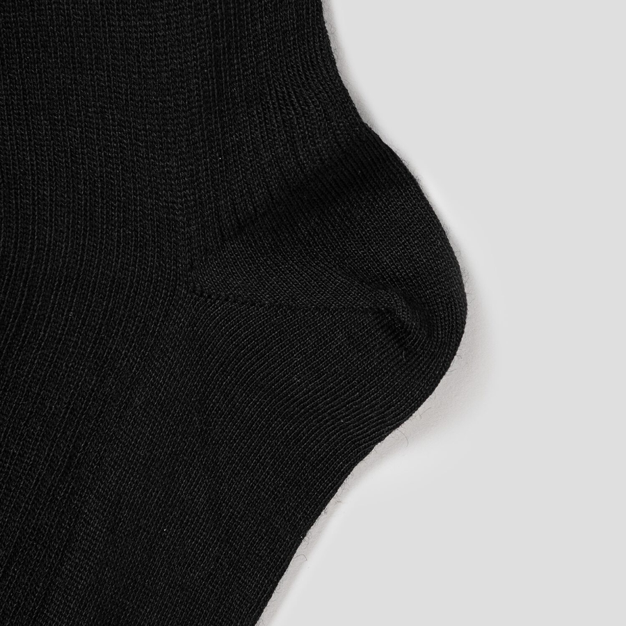 8 seconds Melange Ribbed Long Socks — Black