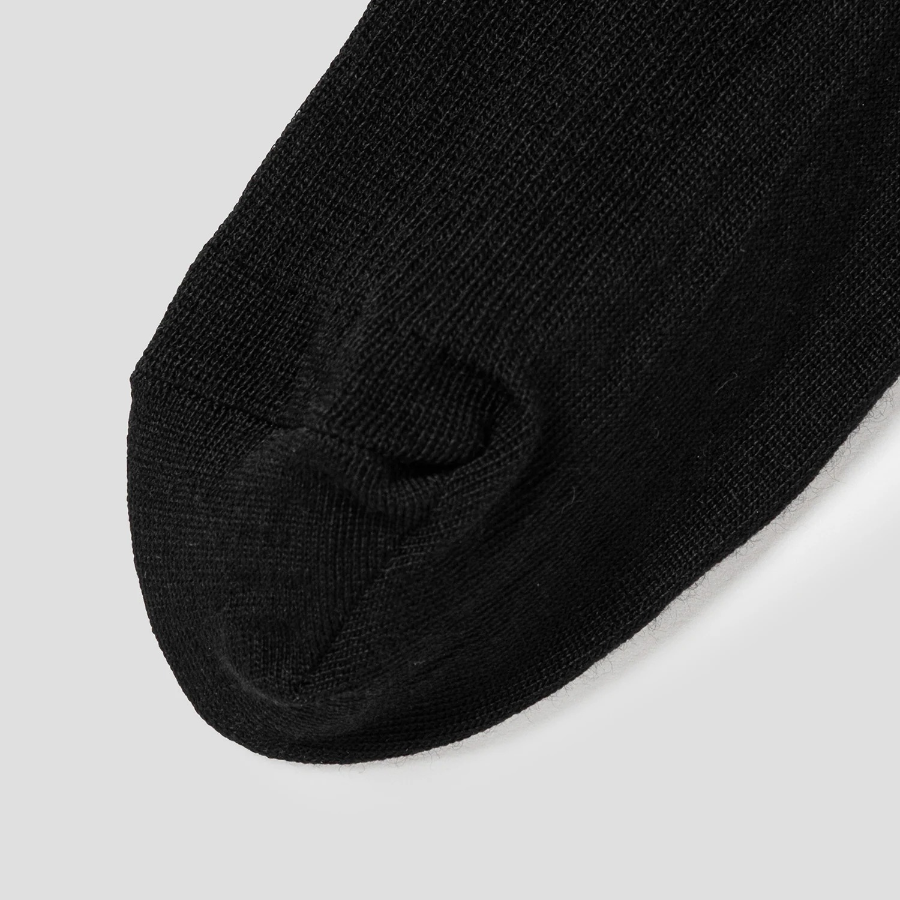 8 seconds Melange Ribbed Long Socks — Black