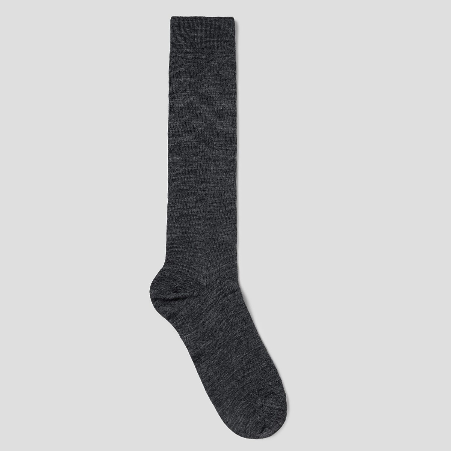 8 seconds Melange Ribbed Long Socks — Ash