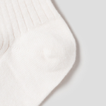 8 seconds Heart Embroidered Ribbed Socks — Ivory