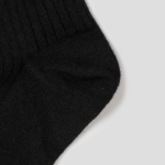 8 seconds Heart Embroidered Ribbed Socks — Black