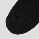 8 seconds Heart Embroidered Ribbed Socks — Black