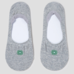 8 seconds Flower Jacquard No-Show Socks — Grey
