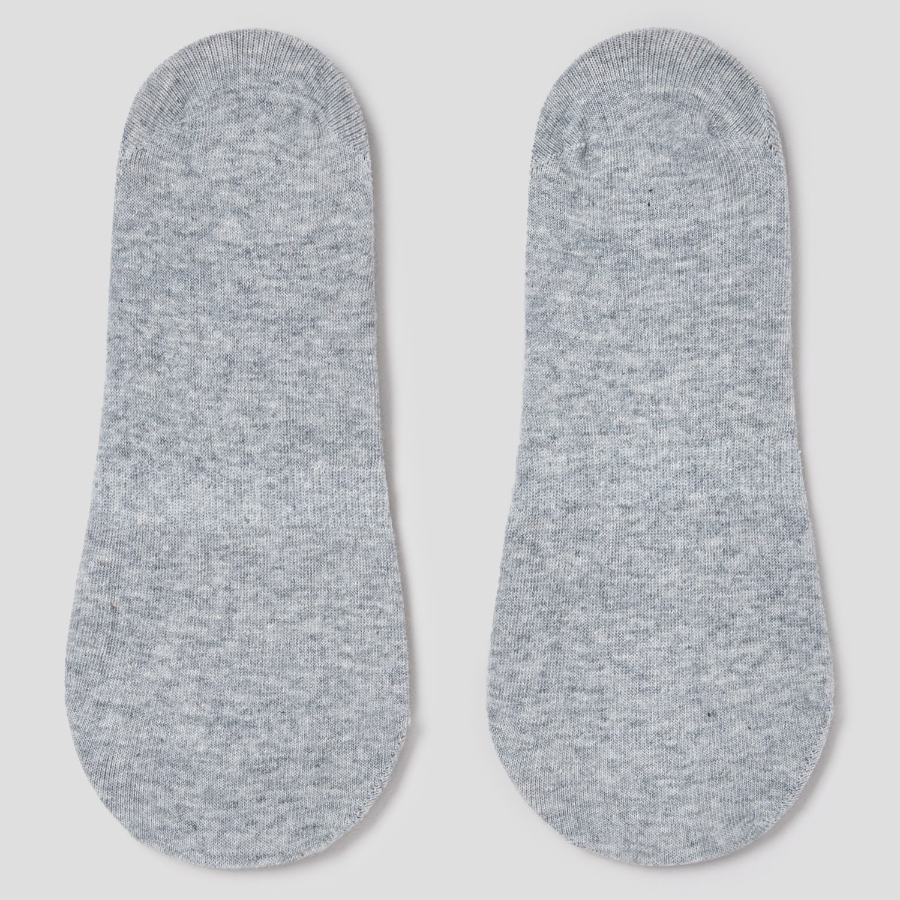 8 seconds Flower Jacquard No-Show Socks — Grey