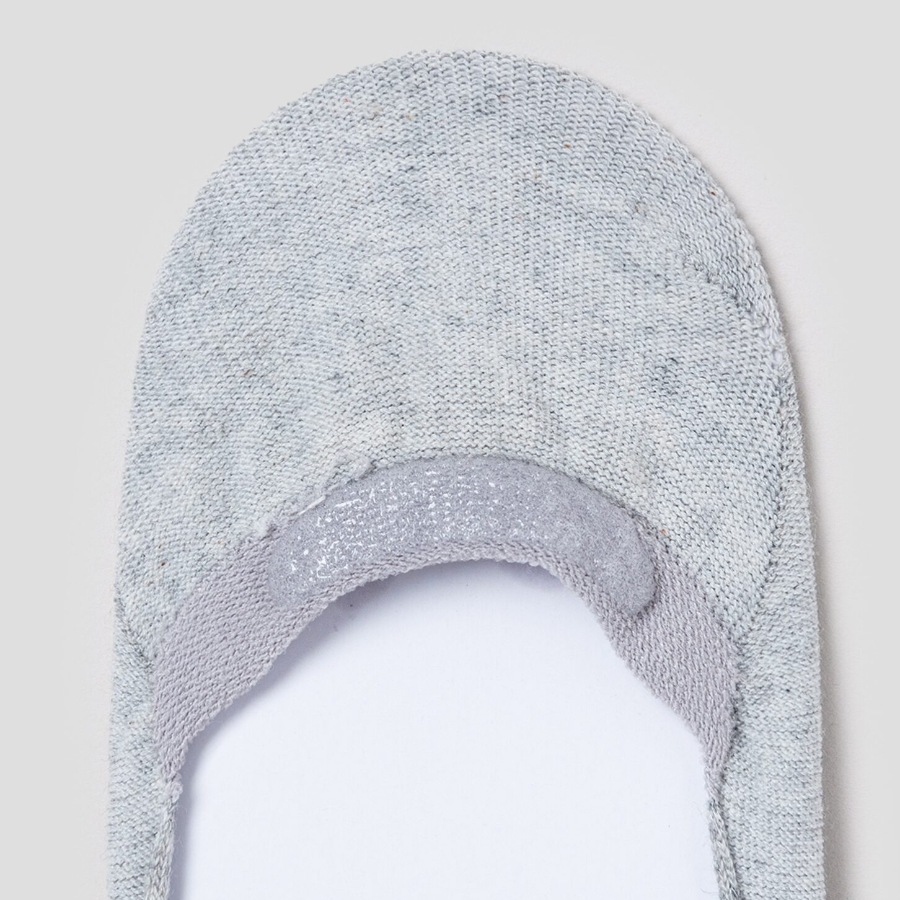 8 seconds Flower Jacquard No-Show Socks — Grey