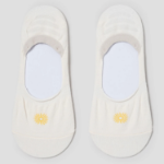 8 seconds Flower Jacquard No-Show Socks — Ivory