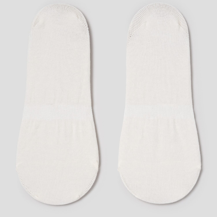 8 seconds Flower Jacquard No-Show Socks — Ivory