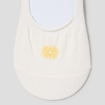 8 seconds Flower Jacquard No-Show Socks — Ivory