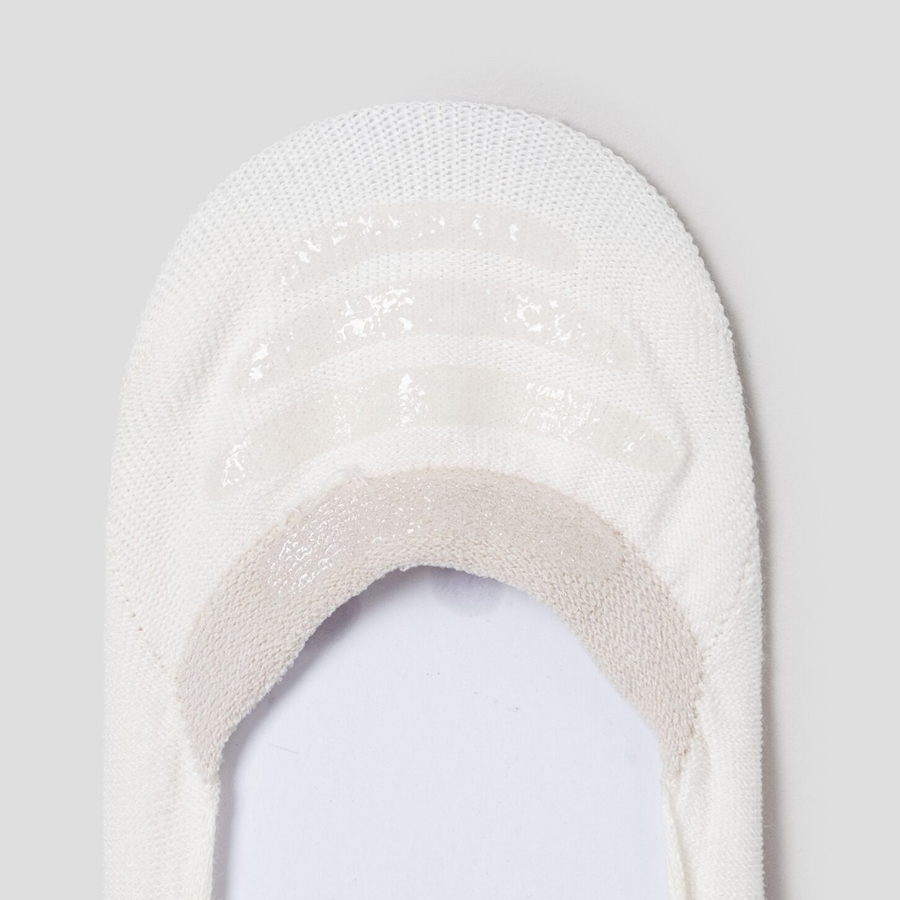 8 seconds Flower Jacquard No-Show Socks — Ivory