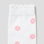 8 seconds Flower Jacquard Socks — Light Pink