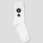 8 seconds Flower Jacquard Socks — Black