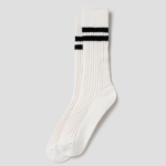 8 seconds Color-Block Thick Ribbed Socks — Ivory