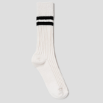 8 seconds Color-Block Thick Ribbed Socks — Ivory