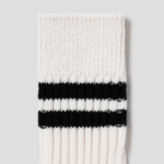 8 seconds Color-Block Thick Ribbed Socks — Ivory