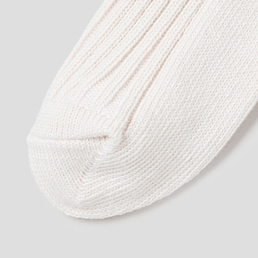 8 seconds Color-Block Thick Ribbed Socks — Ivory
