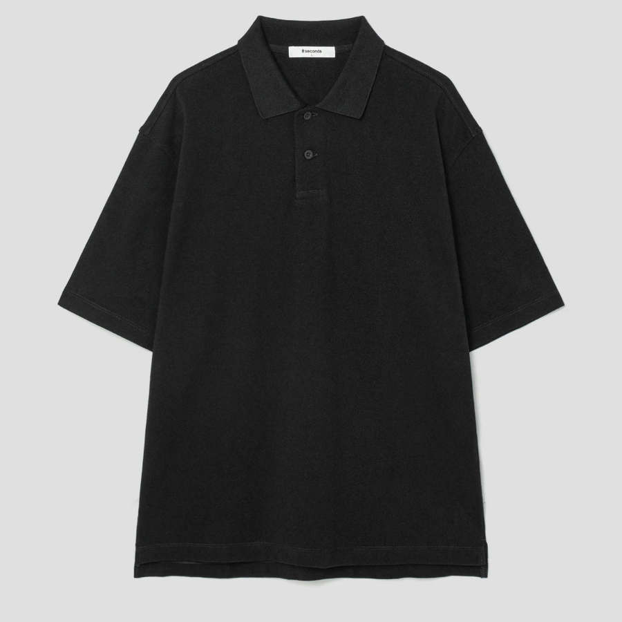 8 seconds Daily Pique Collar T-shirt - Black