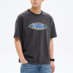 8 seconds Garment Dyeing Oval Graphic T-shirt – Ash