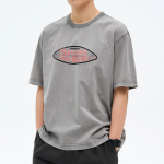 8 seconds Garment Dyeing Oval Graphic T-shirt – Light Grey